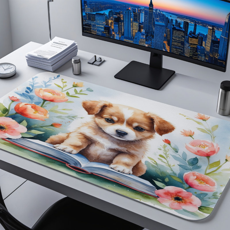 Polyester Desk Pad, 14.4x12.1