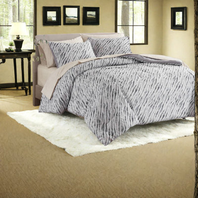 -Piece King Bedding Sets, Grey Polyester, Modern Bedroom Comforter Set