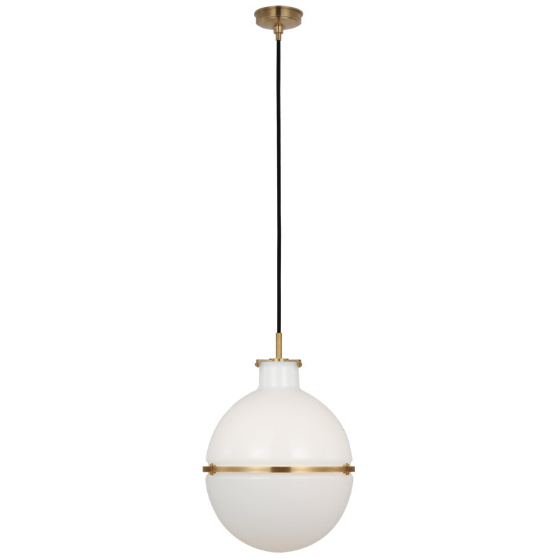 Maxey 1 - Light Pendant, White/Clear, Hand-Rubbed Antique Brass