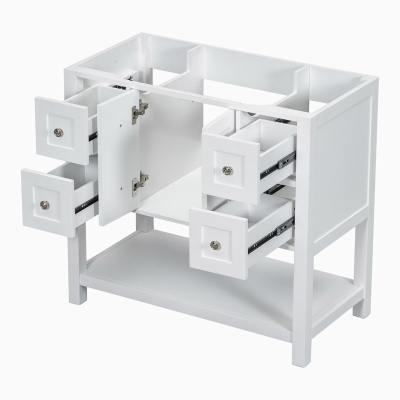 Base de meuble-lavabo simple 35,60 po seulement, Blanc
