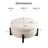 Round Storage Ottoman With Removable Lid, Under-seat Storage & Fold-out Solid Wood Legs, Sherpa Upholstered Multifunctional Stool