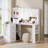 Jeshaun Vanity Desk with Mirror and Lights, Makeup Table with 3 Color Lighting