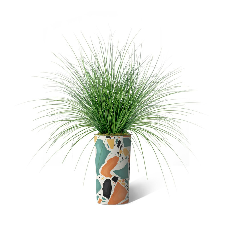 Arbre à oignon en soie - Plantes artificielles dans la décoration de sol extérieure moderne, Bloc de couleur orange