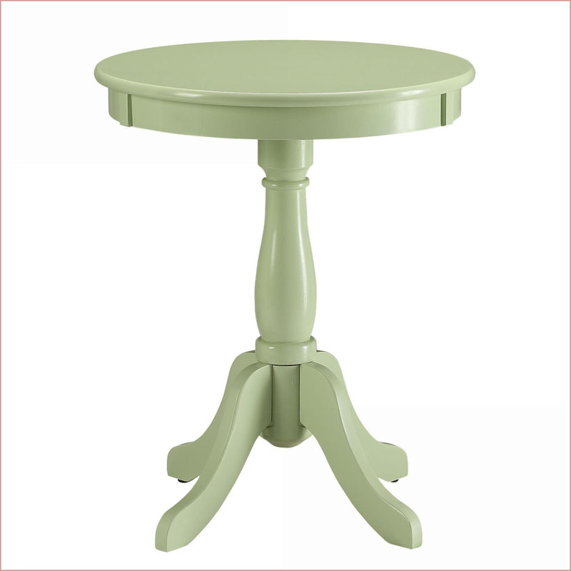 Table basse de style chalet vert clair - Piédestal tourné peu encombrant pour petits espaces