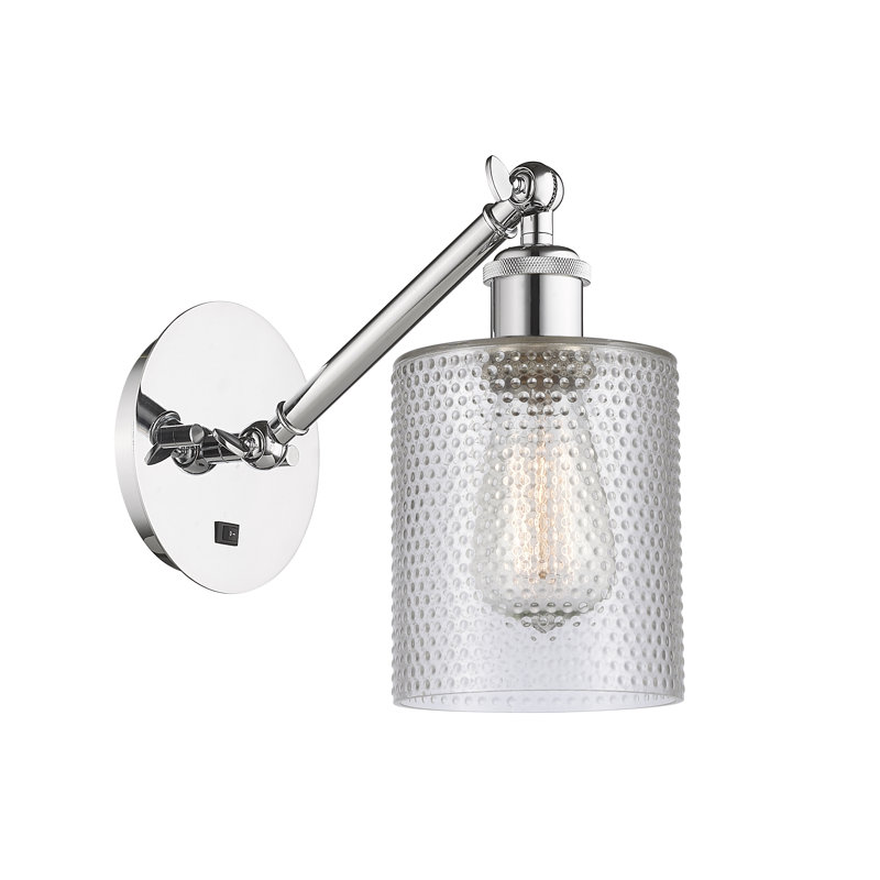 Applique murale 1 lumière 5 "avec bras ajustable Shauna 5", Incandescente, Transparent, Chrome poli