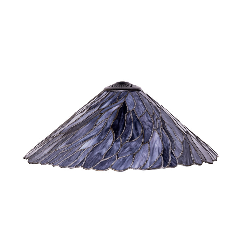 Abat-jour en jade 16 po, Pourpre / bleu / mauve, H 6 po x l 16 po x P 16 po