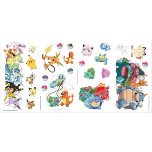 RoomMates XY Pokémon Lot de 22 stickers muraux Pokémon avec poster