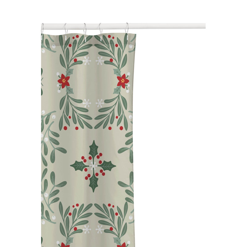 Rideau de douche ultra-mince Winter Mistletoe, Bouleau