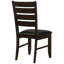 2 chaises d'appoint en cappuccino 2 pièces - siège rembourré noir, style salle à manger rembourré, dossier