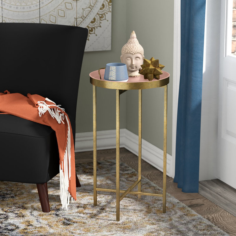 Table de bout Ekta, Or, Rose