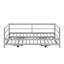 Twin Size Metal Daybed With Adjustable Trundle-1106425880