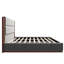 Structure de lit plateforme tapissier avec tête de lit en bois allongée, lit moderne avec base en bois, aucun sommier nécessaire, très grand lit, velet gris-1373641467-1373641460