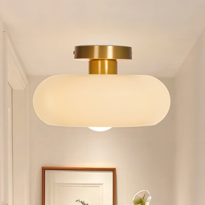 Plafonnier semi-encastré Mid-Century moderne beige