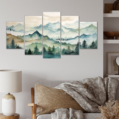 Green Summit Japan Mountains - Japan Multipanel Wall Art Set