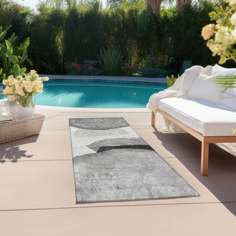 Tapis intérieur / extérieur Alfonzo avec envers antidérapant, Tapis de couloir 2 pi 3 po x 7 pi 6 po