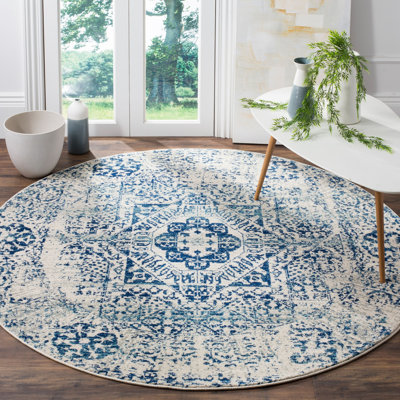 Tapis oriental bleu / ivoire Annette