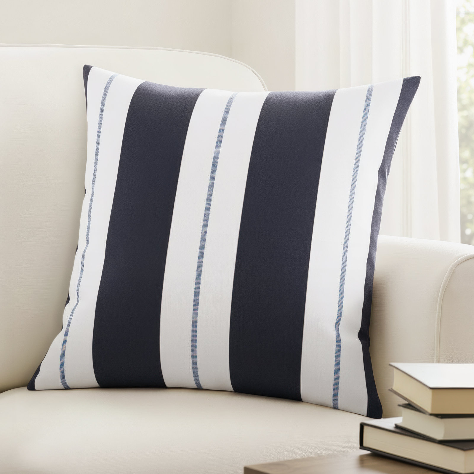 Deana Sunbrella® Throw Pillow, Black/White, 18" x 18"