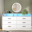 Commode 6 tiroirs avec prise de courant Vikky, commode avec éclairage DEL, organisateur de commode moderne-1100989755