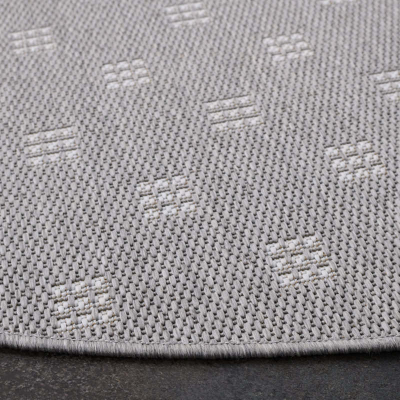 Terrace 806 Geometric Indoor/Outdoor Rug, Round 6'7"