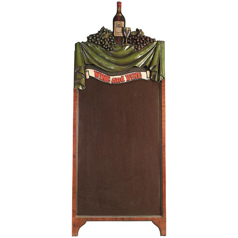 Tableau noir sur pied à vin et dine, 62 po x 24 po Marla