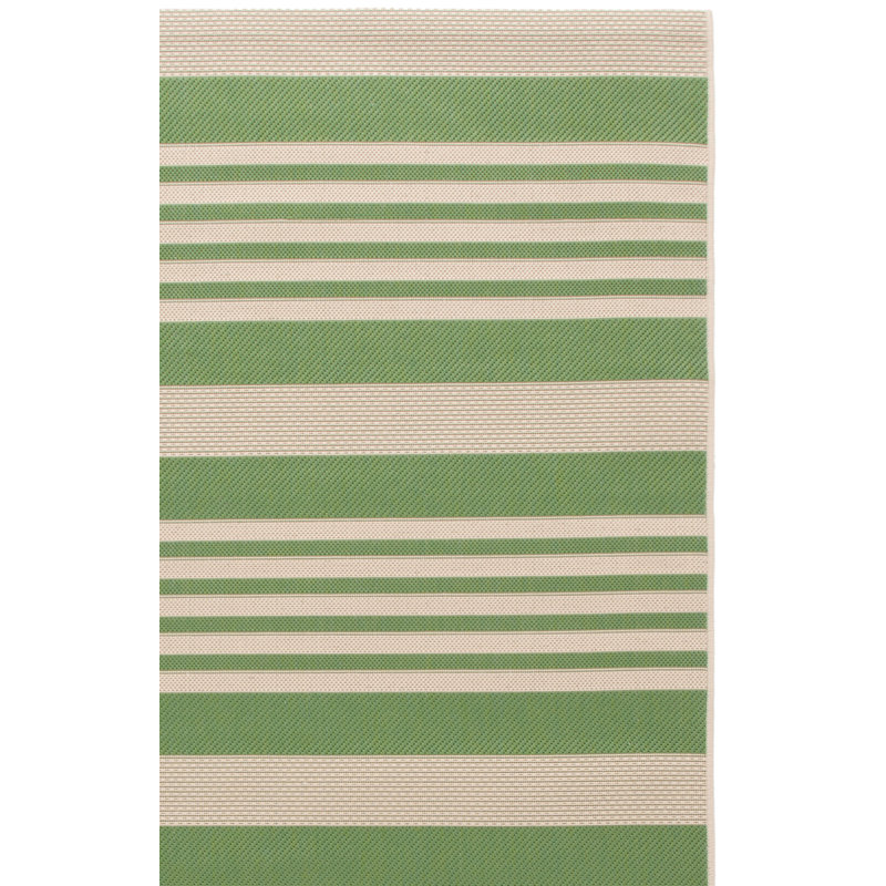 Arneshia Striped Machine Made Power Loom Acrylic Indoor / Outdoor Area Indoor/Outdoor Area Rug in Green/Beige