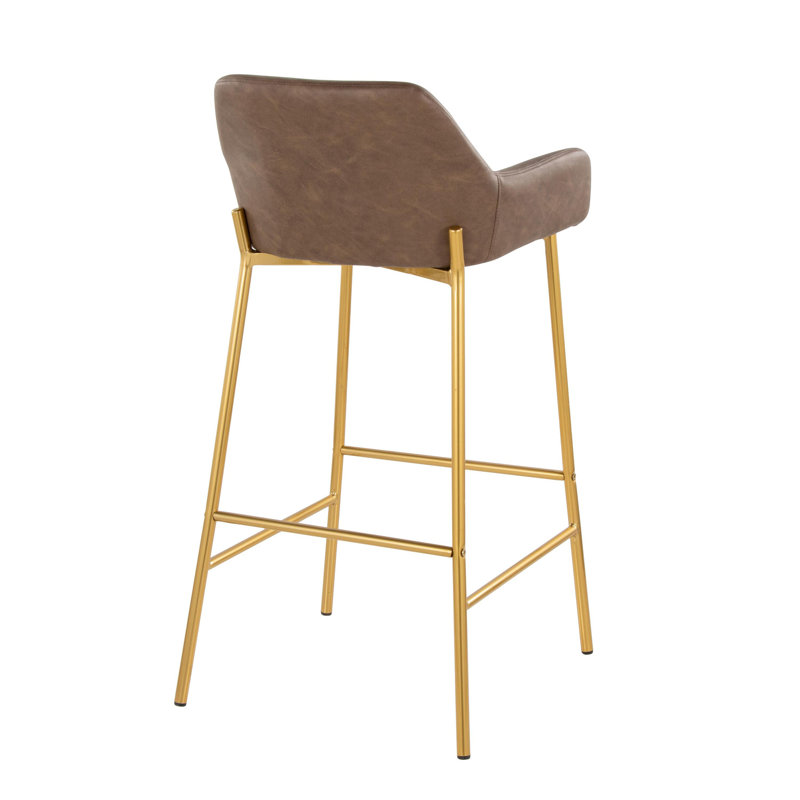 Tabouret de bar à hauteur fixe contemporain / glam, Brun / or