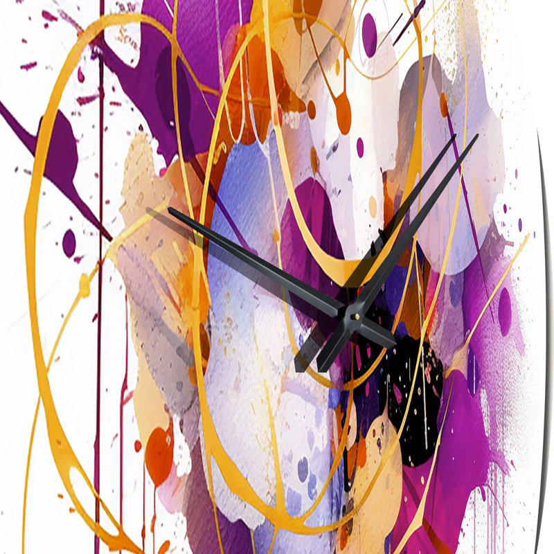 Horloge murale mauve et orange, Moyenne