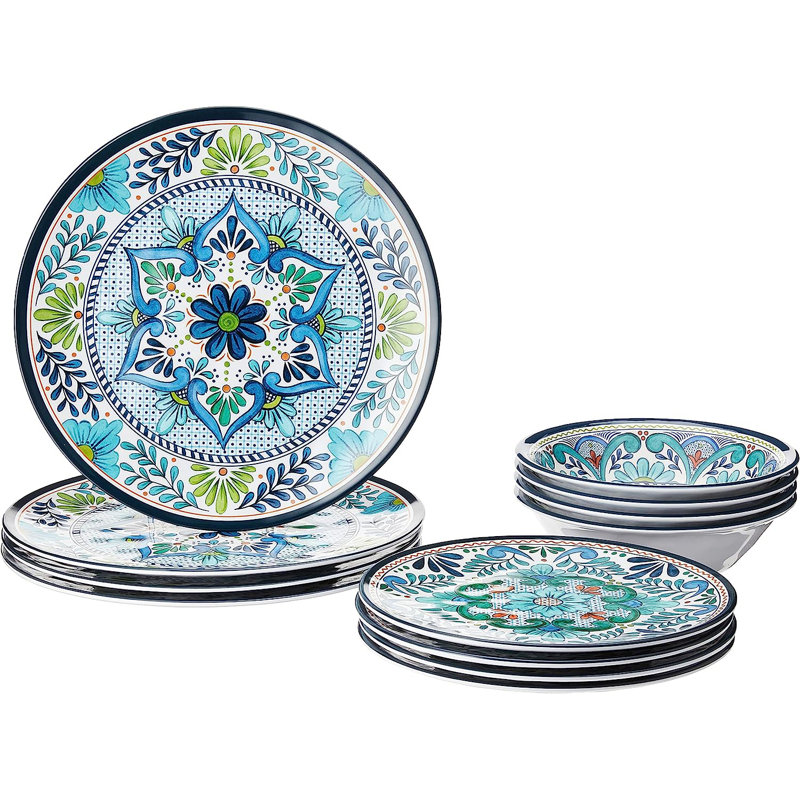 Jordahn Melamine Dinnerware Set 12 Piece - Service for 4
