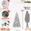 Arbre de Noël recouvert de neige 6 pi, 752 pointes, branches, conception à charnières, support en métal convenant aux installations saisonnières