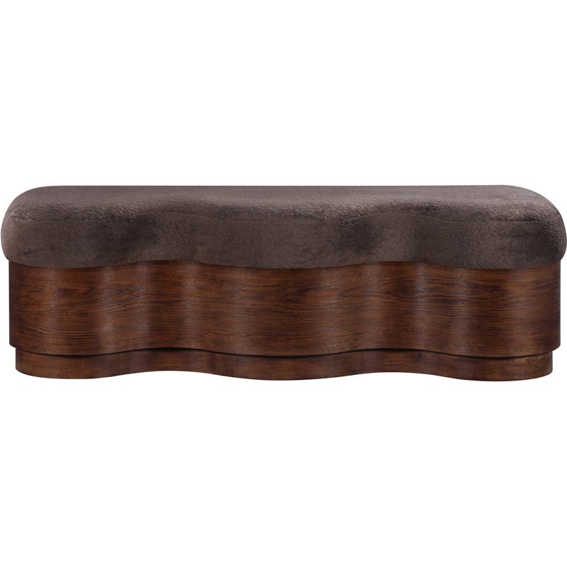 Banc en velours Savoy Mariaclara, Velours brun, Brun