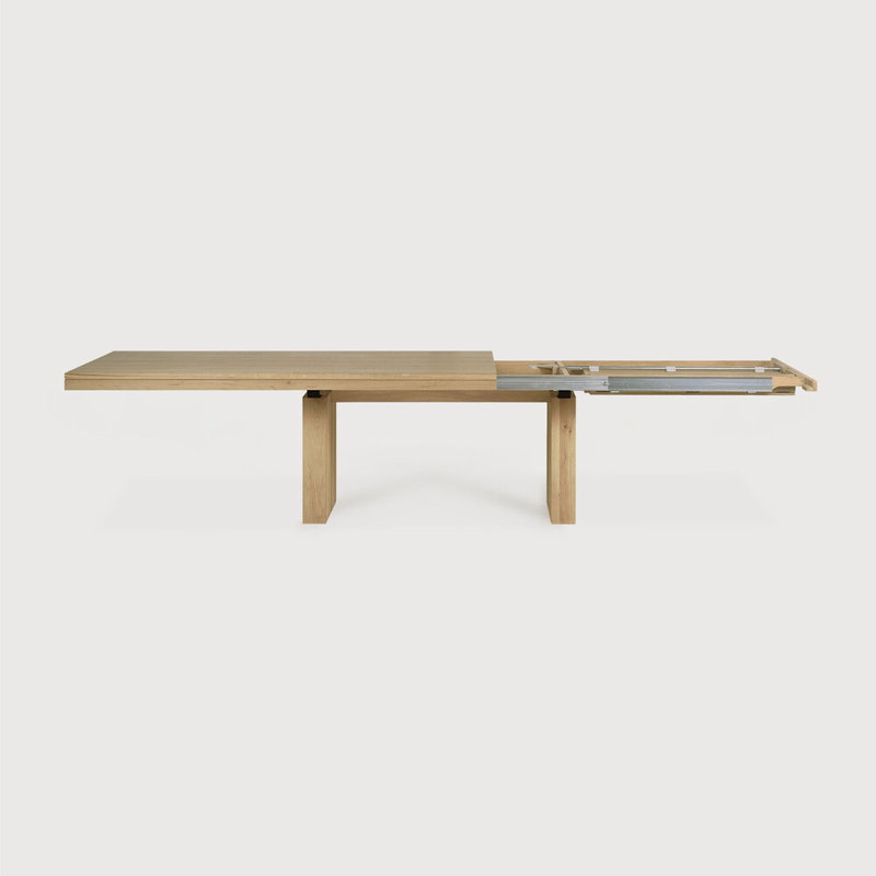 Oak Extendable Double Pedestal Dining Table