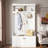 Hall Tree With Storage Cabinets, Display Shelves, Hooks And Shoe Bench-117378755