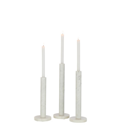 3 Piece Stone Candlestick Set