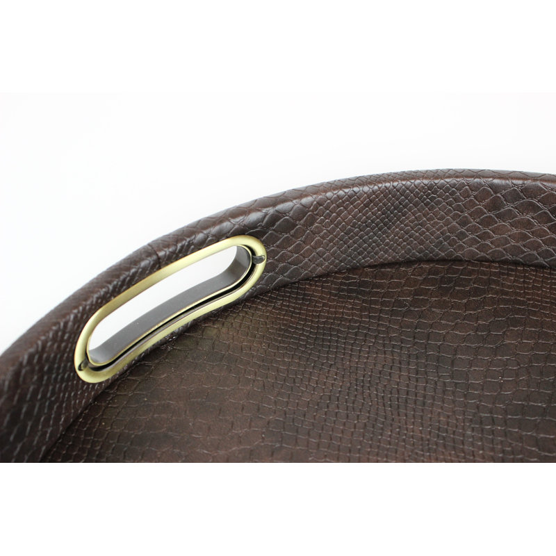Symple Stuff Melamine Platter, Dark brown reptile print