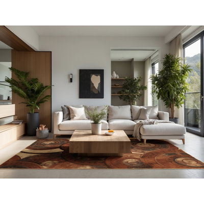 Soft Plush Luyster Rustic Vintage Look Area Rug in Brown – LightBrown Binding