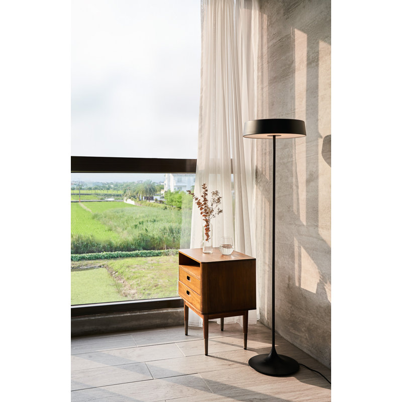 China Floor Lamp, Matte Black