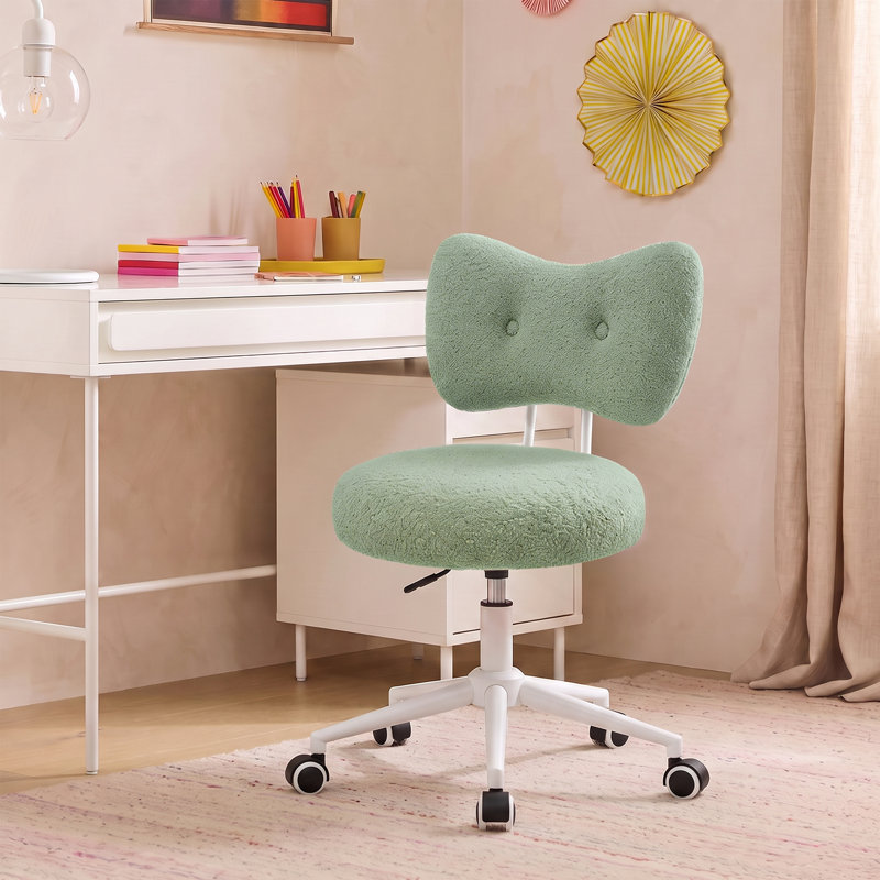 Fauteuil de meuble-lavabo contemporain pivotant rembourré à boucles Teddy, Green