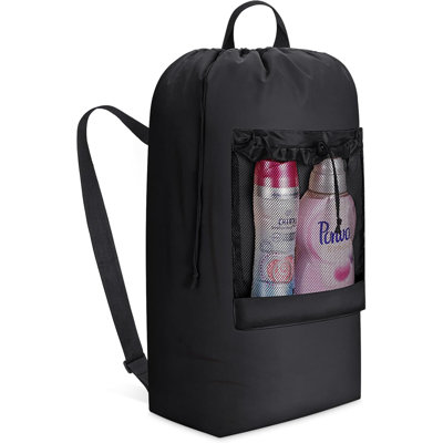 90L 600D Oxford Laundry Backpack Bag Hanging Hamper with Adjustable Shoulder Straps