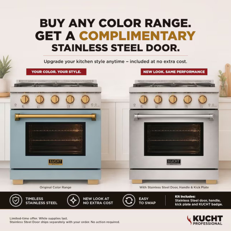 48 in. 6.7 cu. ft. Natural Gas Range Two Ovens in Olive Green with True Simmer Burners, Natural Gas, Light Blue