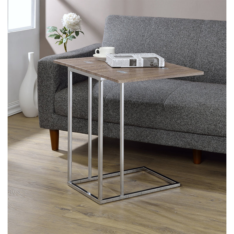 Danson Weathered Oak & Chrome Finish Accent Table