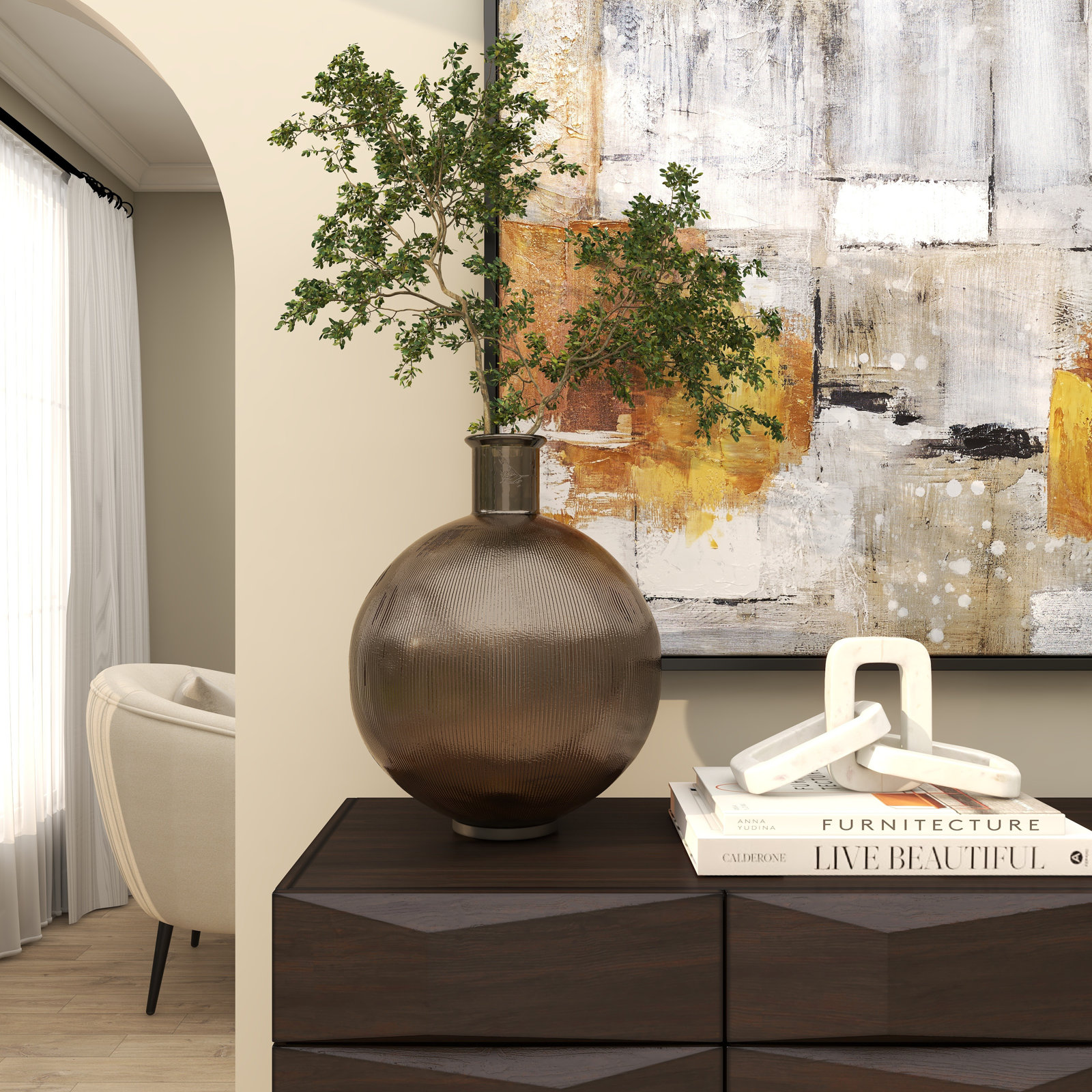 Eugenia Handmade Table Vase, Brown