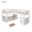 Lit simple superposé avec lit mezzanine attaché et deux tiroirs-473886401