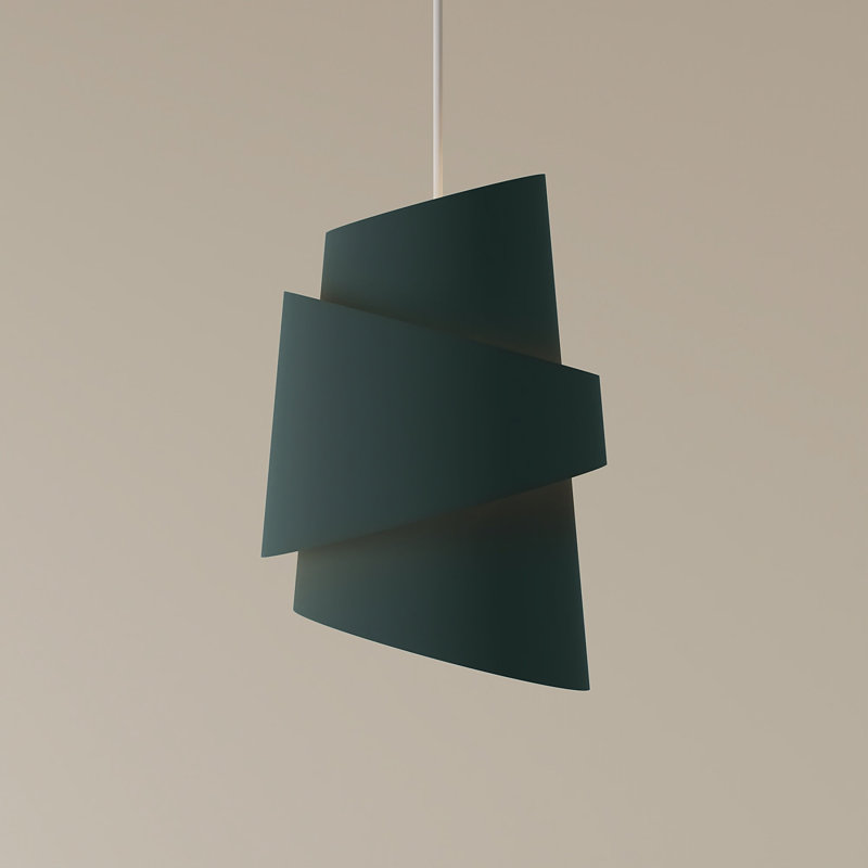 Croissant Pendant Light, Sage, White