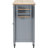 54.3" Grey Blue Kitchen Island Cart - Solid Wood Top, 4-door Cabinet, 2 Drawers, Spice/towel Racks & Locking Wheels