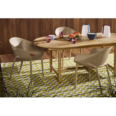 Rafael 78.75'' Extendable Teak Outdoor Dining Table