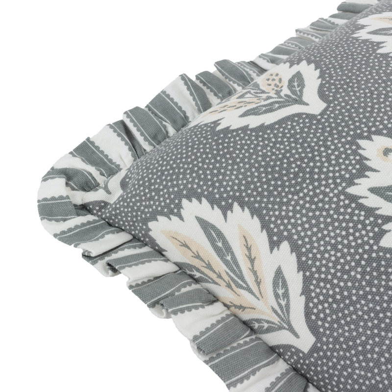 Sessile Leaf Floral Blue Square Throw Pillow Cover