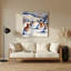 Art de mur en métal bleu-1146245465
