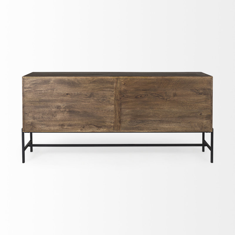 Arelius 70'' W Solid Wood Sideboard, Black/Brown