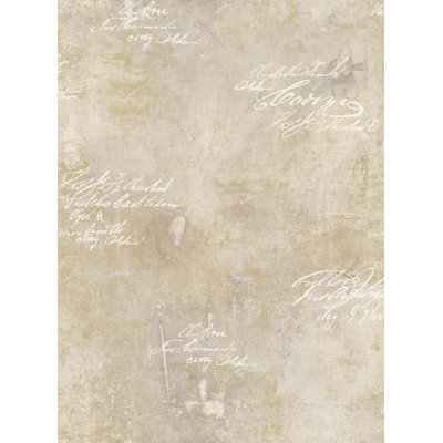 Ophelia & Co. Designs Metallic Pearl & Tan Lantern Abstract Script Unpasted Wallpaper
