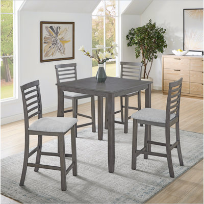 Dining Table, Bar Table and Chairs Set, 5 Piece Dining Table Set,Retro-style breakfast table set,for Living Room, Dining Room(Requires assembly)